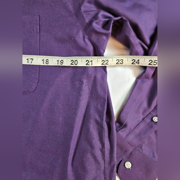Gold Label Roundtree & Yorke Mens Purple Button Up Long Sleeve Shirt Size 15 1/2 - Picture 6 of 12